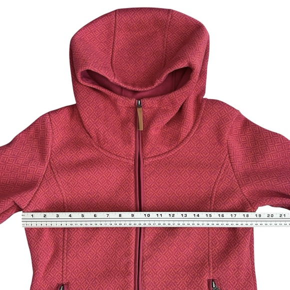 Bench Womens Fleece Lined Hoodie Full Zip Jacket Pink Red Pockets Large - Picture 3 of 16
